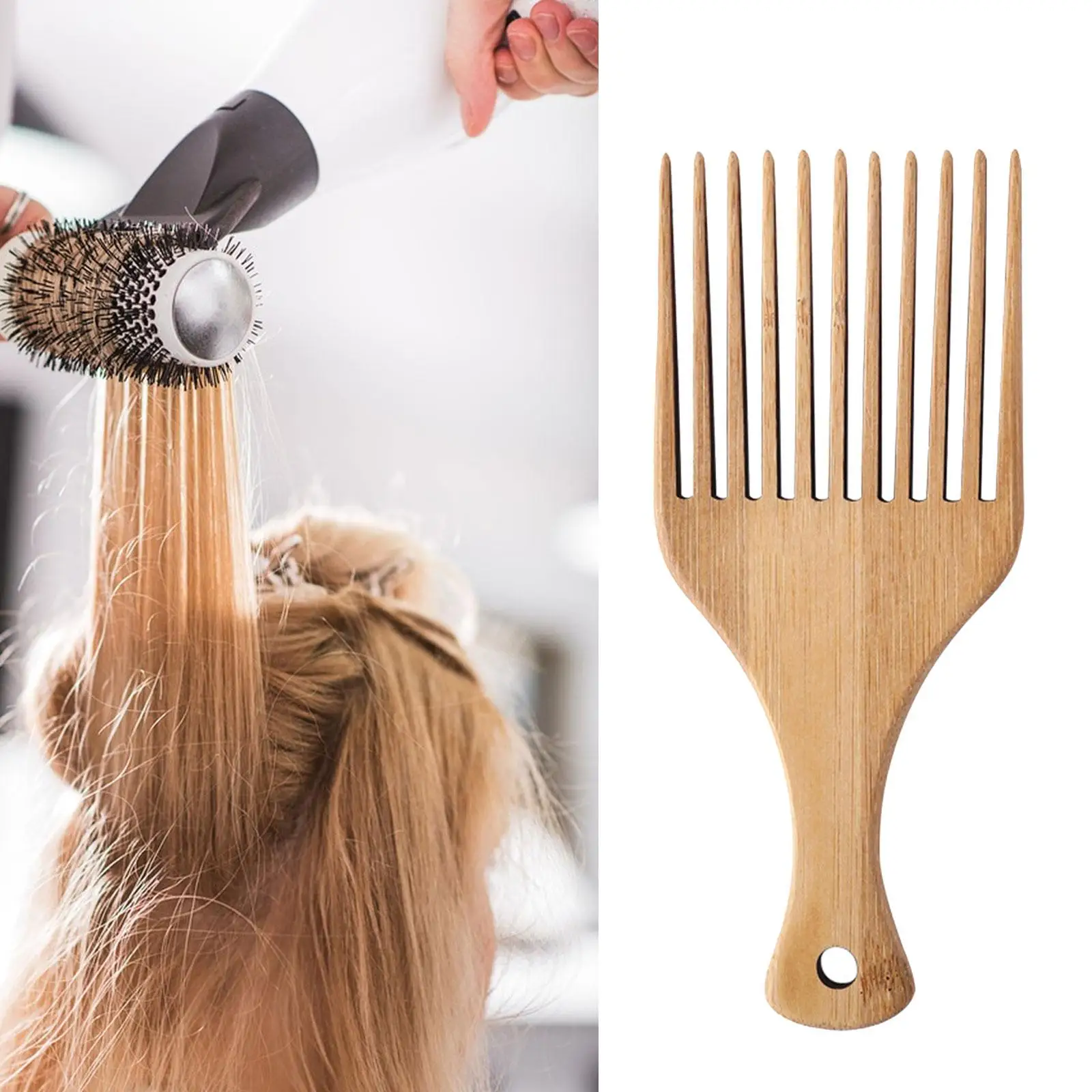 Wide Hair Pick Comb Wooden Straight Hair Curls Styling Comb Women DIY Combs