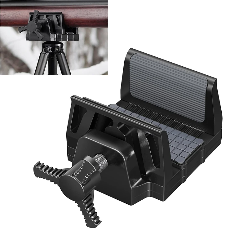 

Universal Tripod Clamp Rest Lightweight Construction Saddle Mount with 1/4" and 3/8" Screw Hole Stand Head for Hunting Outdoor