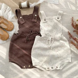 Instagram Hotselling Vintage Baby Jumper ragazzi ragazze Enfant Retro Natural Flecks Bebe pagliaccetto