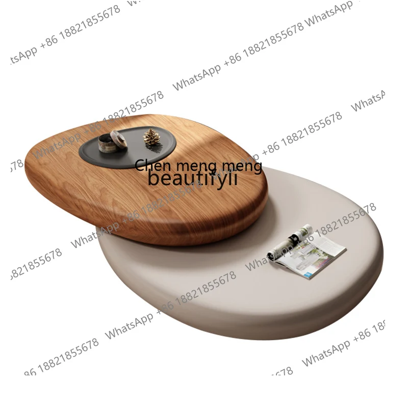 

Cobblestone Tea Table Italian Minimalist Living Room Home Modern Minimalist Rotating Tea Table