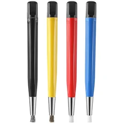 4Pcs/Set Rust Removal Brush Pen Glass Fiber / Brass /Steel /Nylon Brush Pen Shape Watch Parts Polishing Cleaning Tool