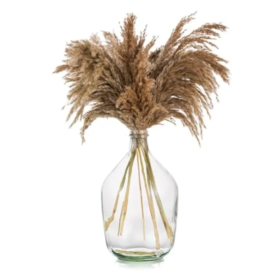 

Large Glass Tall Floor Vase, Farmhouse Clear Vases Decor, Oversized Modern Big Jug Vase, Recycled Blown Decorative Pampas Jar f
