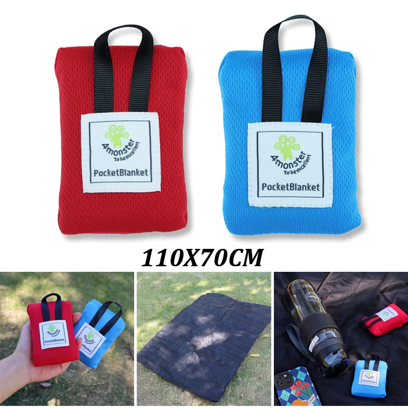 Portable Pocket Camping Mat Beach Blanket Outdoor Ultra-thin Waterproof Beach Mat Hiking Travel Lightweight Picnic Blanket