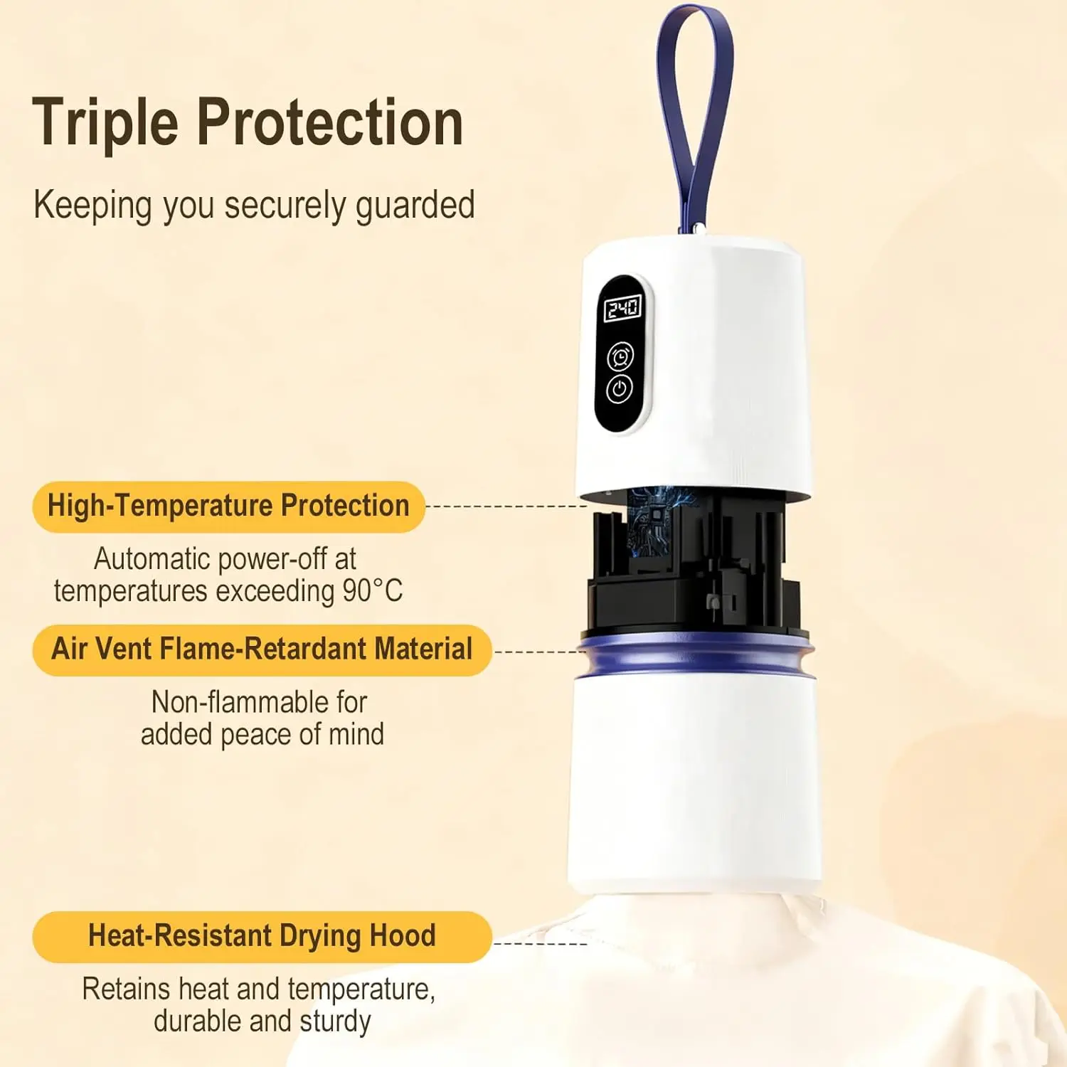 مجفف ملابس كهربائي صغير محمول، 110 فولت سريع الجفاف للسفر والشقق #6