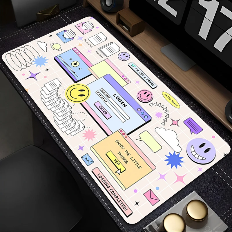 Mouse Pad Laptop Cartoon Anime HD Print Mousepad PC Retro Steam Wave Keyboard Pad Gaming Accessories Extended Desktop Mouse Mat