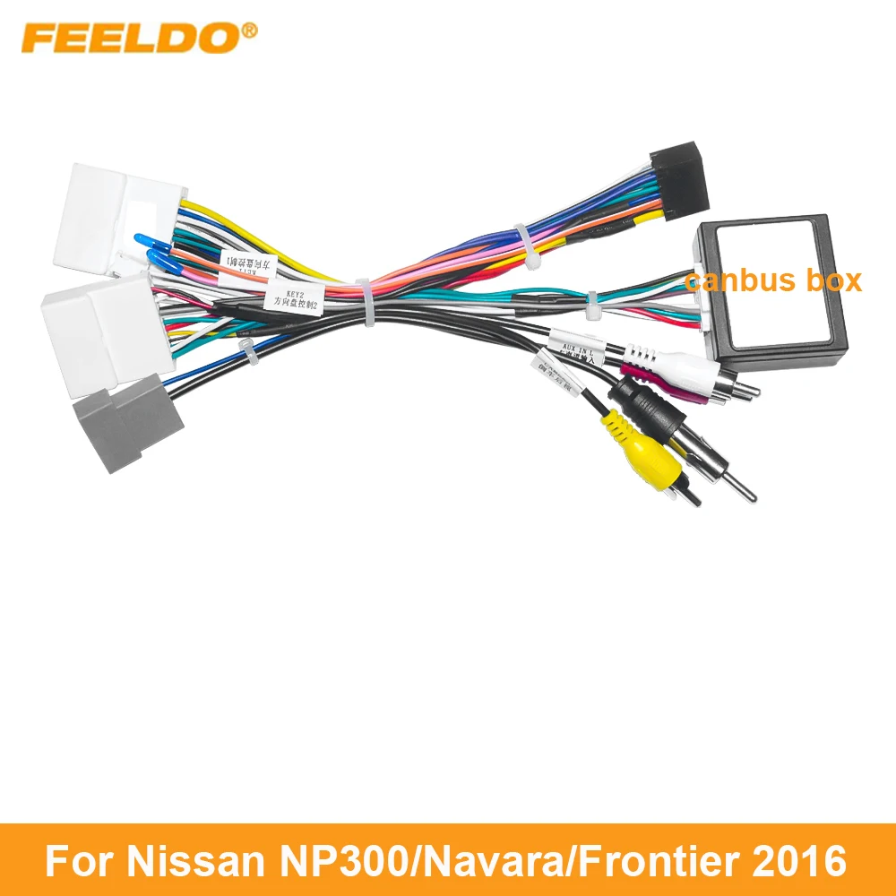 FEELDO Car 16pin Power Cord Wiring Harness Adapter For Nissan NP300/Navara/Frontier(2014-2016) Installation Head Unit