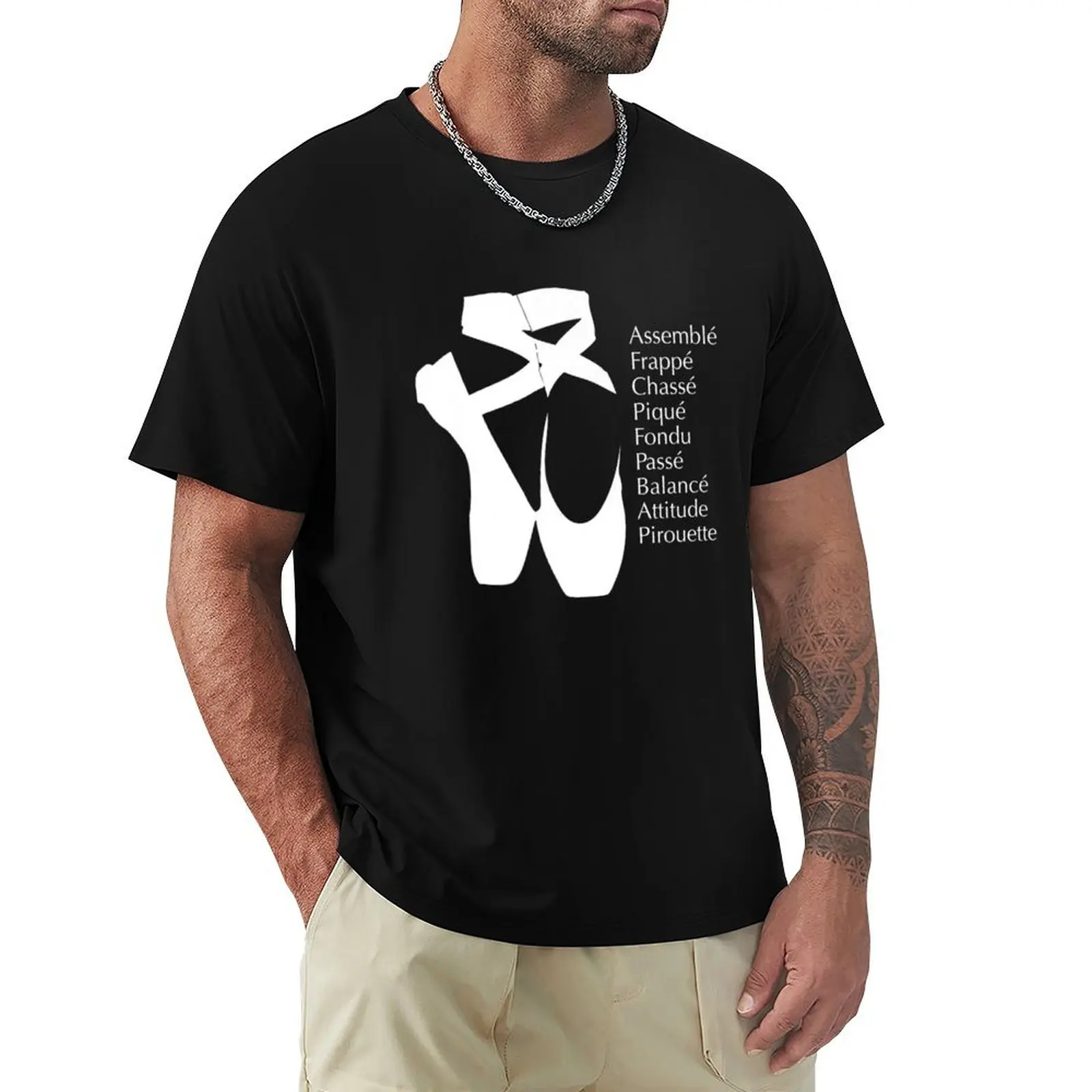 Ballet Terms Ballerina Dance on Pointe Shoes and Tutu Outfit T-Shirt cotton t shirt pack T-Shirt