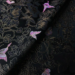Brocade Jacquard Fabric Black White for Dark Streak Dress Clothing Chinese Style Clothing Design Fabrics Diy Sewing Cloth