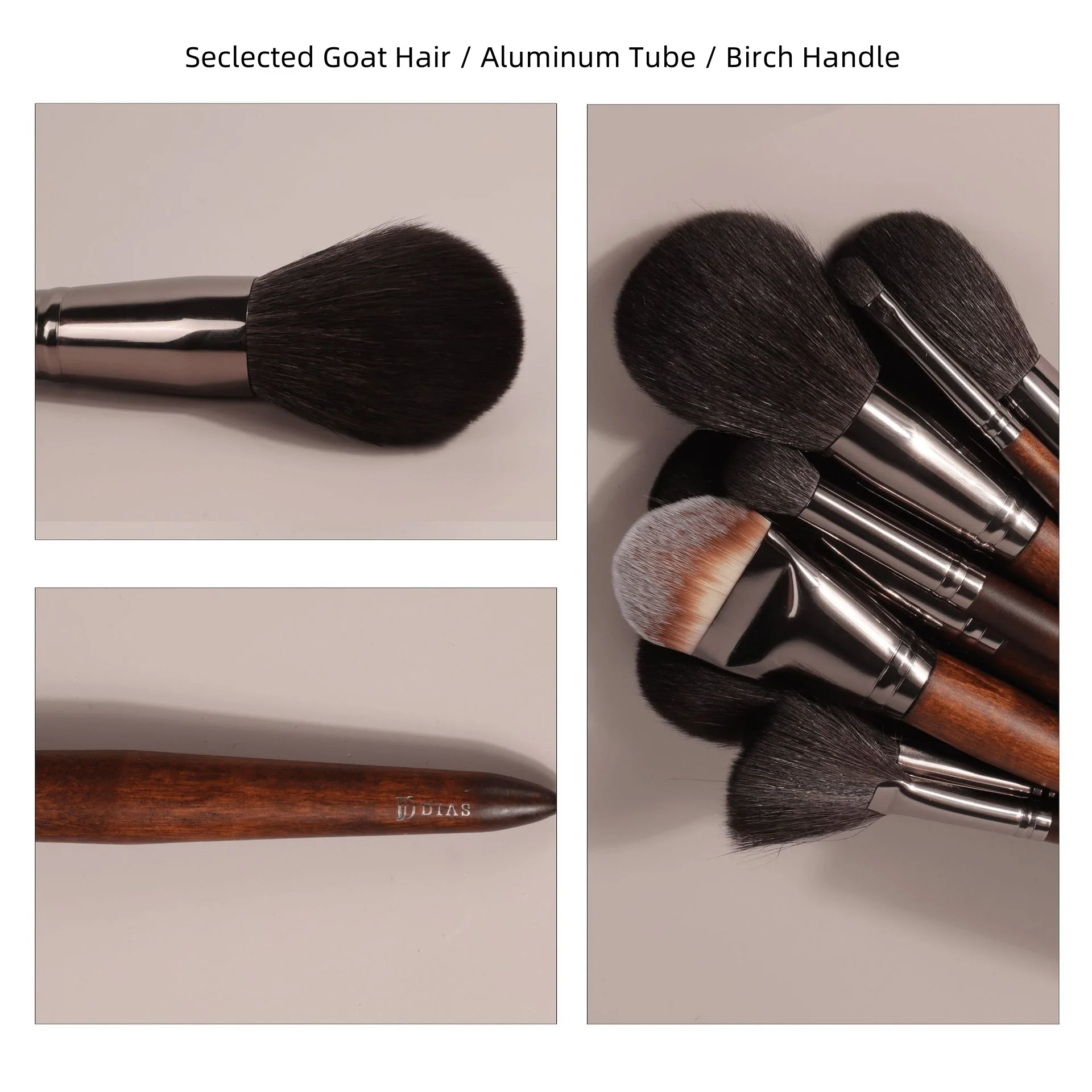 Goat Hair Makeup Brushes Set: Eyeshadow Brush, Foundation Loose Powder Brush, Blush Brush,Cosmetic Beauty Tools Preminum Quality
