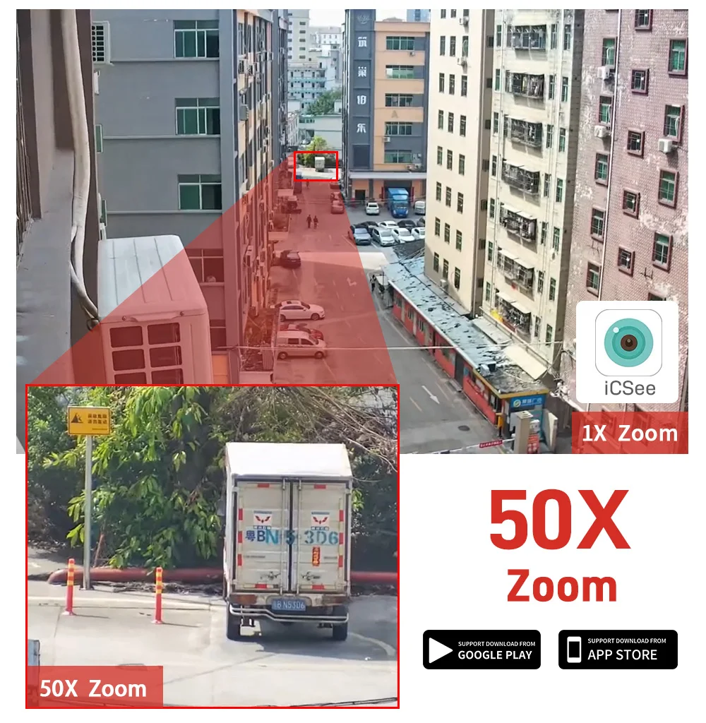 ICSEE 50X زووم بصري 4G 8MP CCTV AI كشف الإنسان الأشعة تحت الحمراء للرؤية الليلية في الهواء الطلق الأمن PTZ مقاوم للماء IP الأمن كاميرا ذكية #6