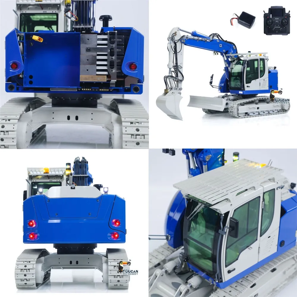 1:14 Metal 11ways Valve LR914 PRO MAX 4WD RC Hydraulic Wheeled Excavator RTR Remote Control Digger PL18EV Lite Battery Light