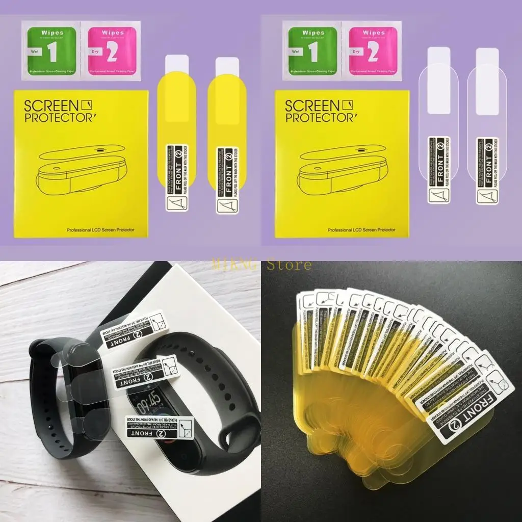 Mi Band 6 5 4용 화면 보호기 곡선 소프트 보호기 긁힘 방지 버블 비산 방지 최고 판매