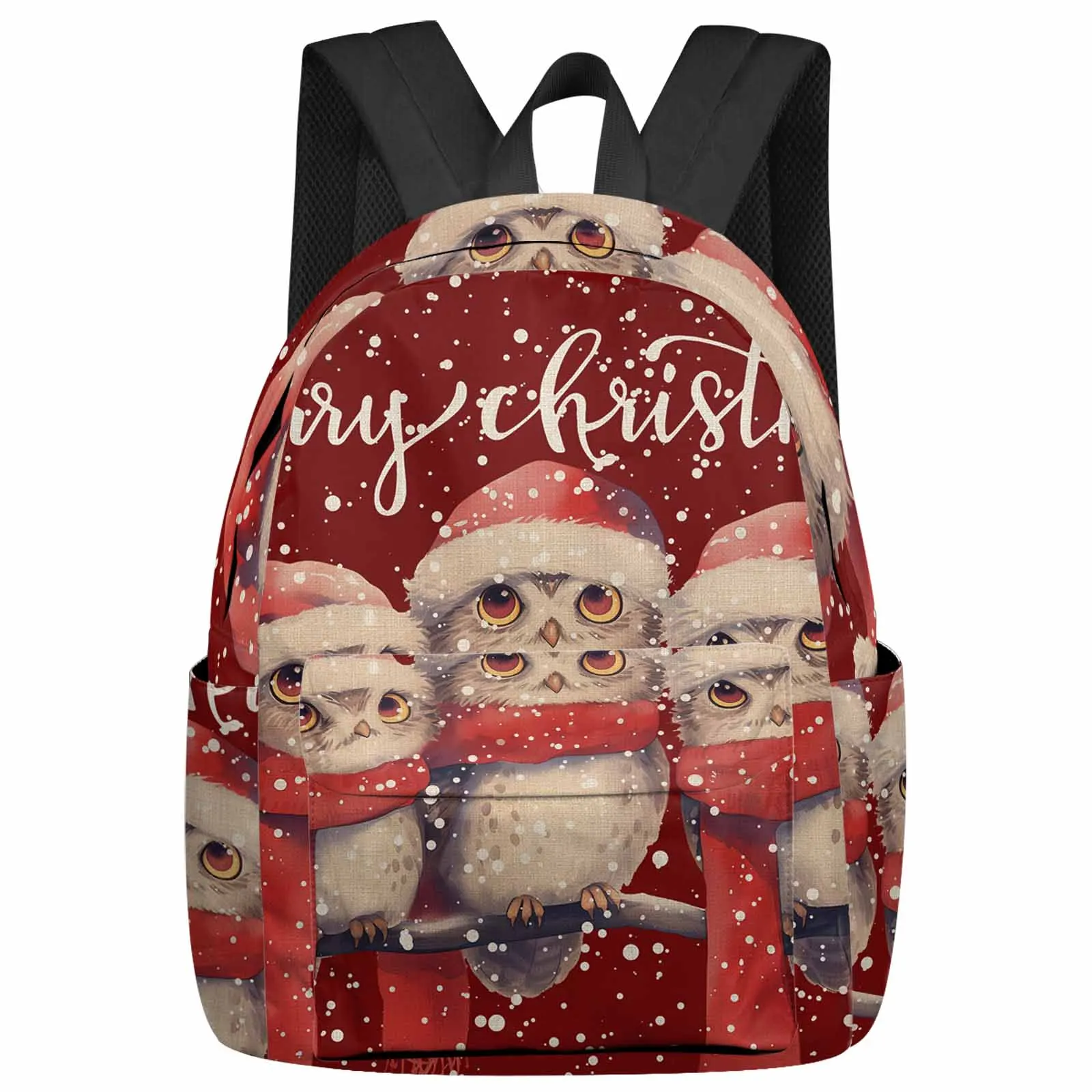 

Owl Snowflake Christmas Backpack School Bags for Teenagers Students Laptop Bag Women's Casual Travel Backpack