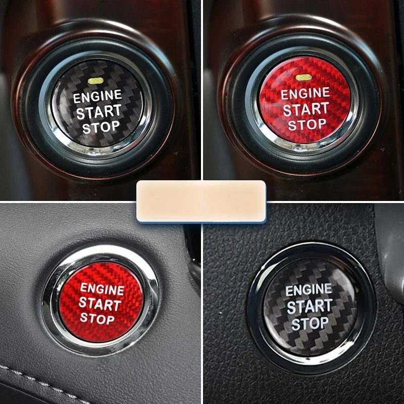 Engine Sticker For Subaru Forester XV WRX Impreza Outback Legacy Car Real Carbon Fiber Start Stop Button Trim Accessories