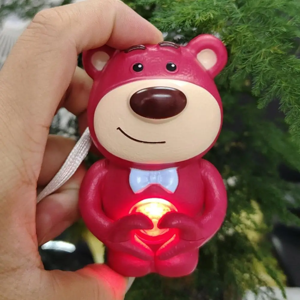 Strawberry Bear Heart Gesture Sound Toy Creative Sound Toys Valentine\'s Day For Girlfriend Cartoon Children Birthday Gifts