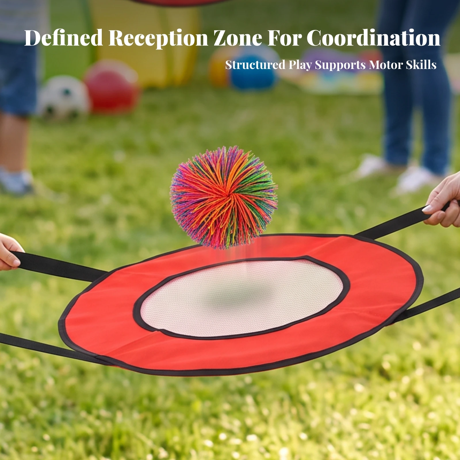 Mesh Catch Catch Ring with Fluffy Ball Ball Lightweight Toss and Catch Ball Game Coordination Training Game Portable