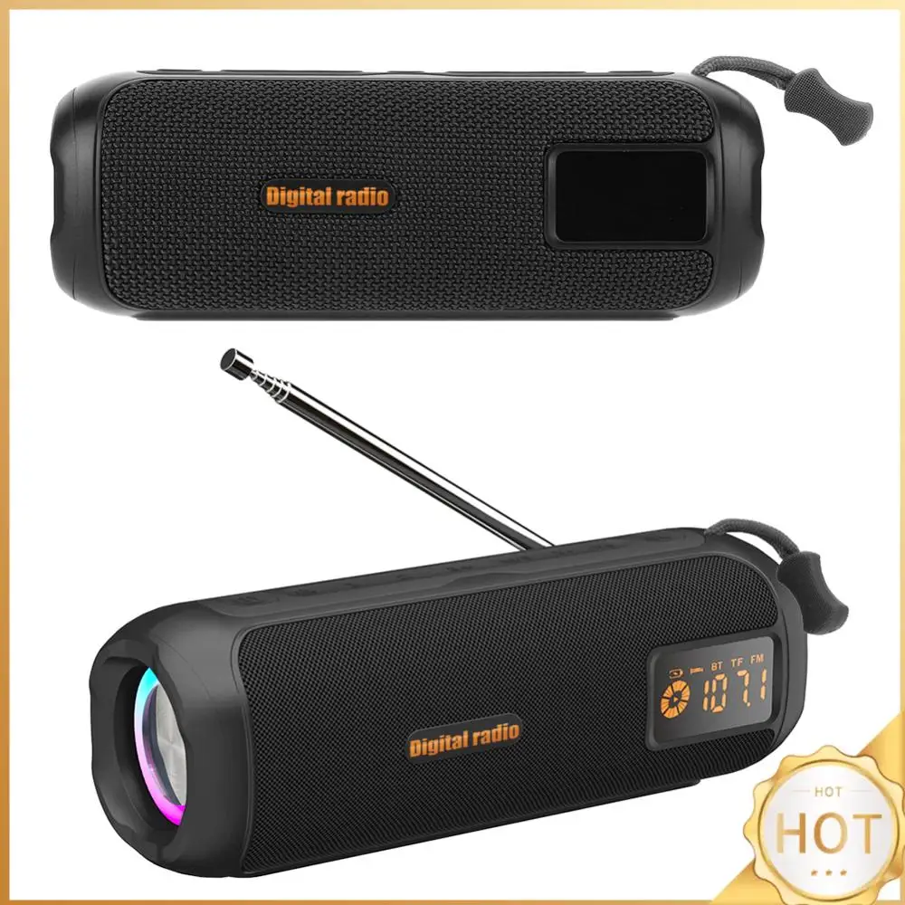 Caixa de Som Bluetooth com Rádio AM/FM, Suporte para Cartão TF, Rádio Recarregável para Casa, Cozinha e Uso Externo