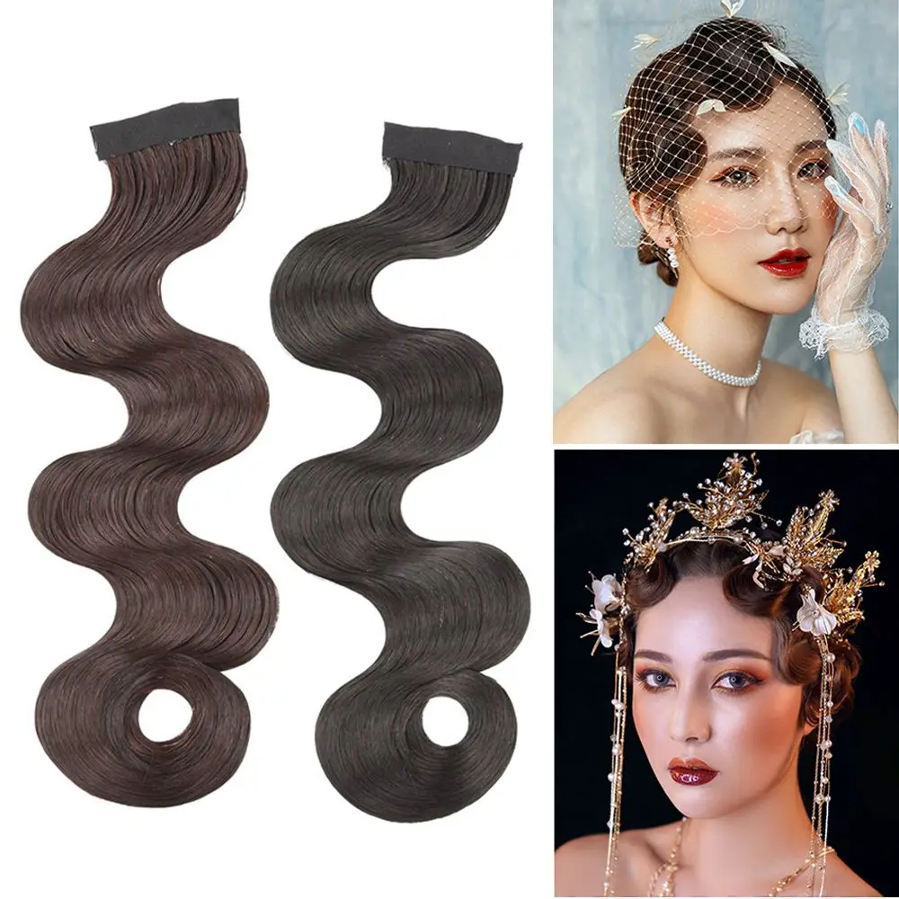 Retro Bride Hair Piece Wave Qipao Party Hair Accessory Curl Bangs Vintage Chinese Ancient Lady Cosplay Chinese Opera Headdress