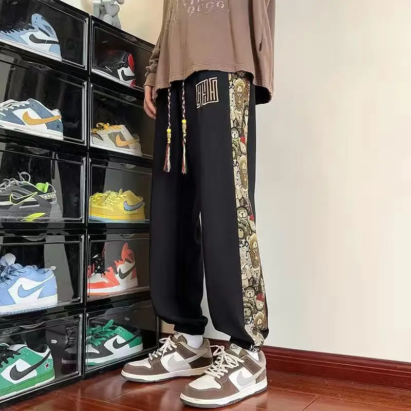 Spring and Autumn Loose Chinese Style Sports Sleeper Draped Casual Pants Men