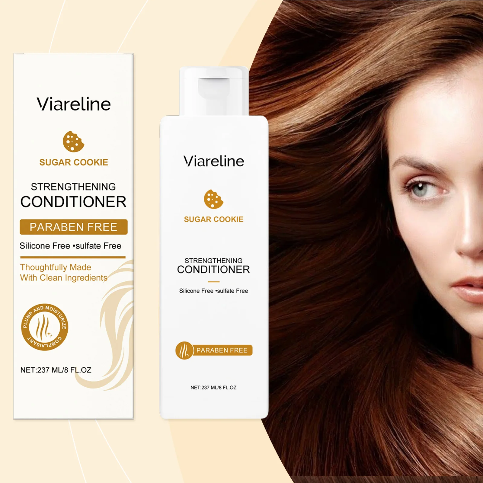 

Кондиционер для волос с аминокислотами — кондиционер с ароматом сахарного печенья для ежедневного ухода за волосами, восстановления сухости и придания вьющихся волос