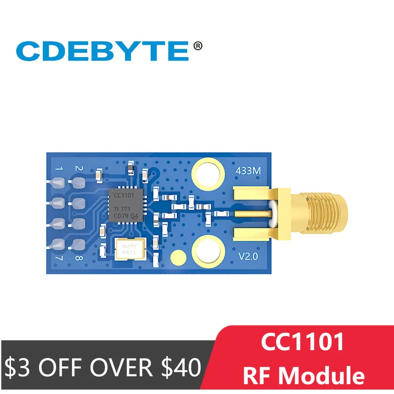 CC1101 moduł RF E07-M1101D-SMA 433 MHz 10dBm SPI SMD bezprzewodowy nadajnik-odbiornik DIP SMA-K nadajnik i odbiornik antenowy CDEBYTE