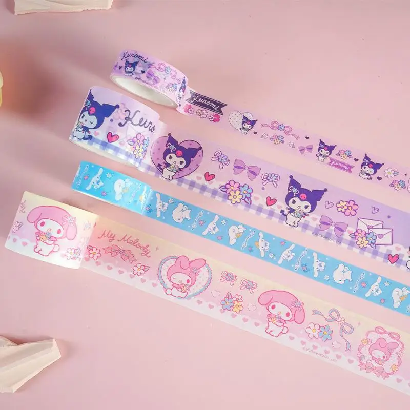 Sanrio Hand Acount Stickers Gift Set Cartoon Hello Kitty Kuromi Cinnamoroll Pochacco DIY Guka Decoration Tape Sticker Girls Toys