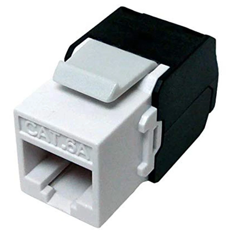 10-Pack Cat6a RJ45 Keystone Jack-Cat6 kompatibel-180 derajat to-Ethernet dinding Jack -Cat6a jaringan Coupler