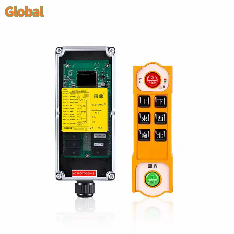 

YU-6 6 buttons Industrial Wireless Radio Crane Remote Control switches Hoist overhead bridge Crane lift control
