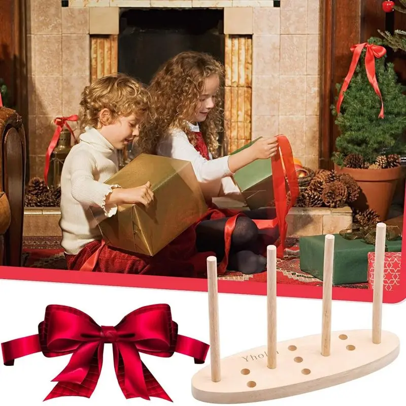 

Bow Making Tool Of Ribbonwooden Ribbon Bow Making Tool Multifunctional Double Sided Wooden Bow Holiday Butterfly Wreath Maker