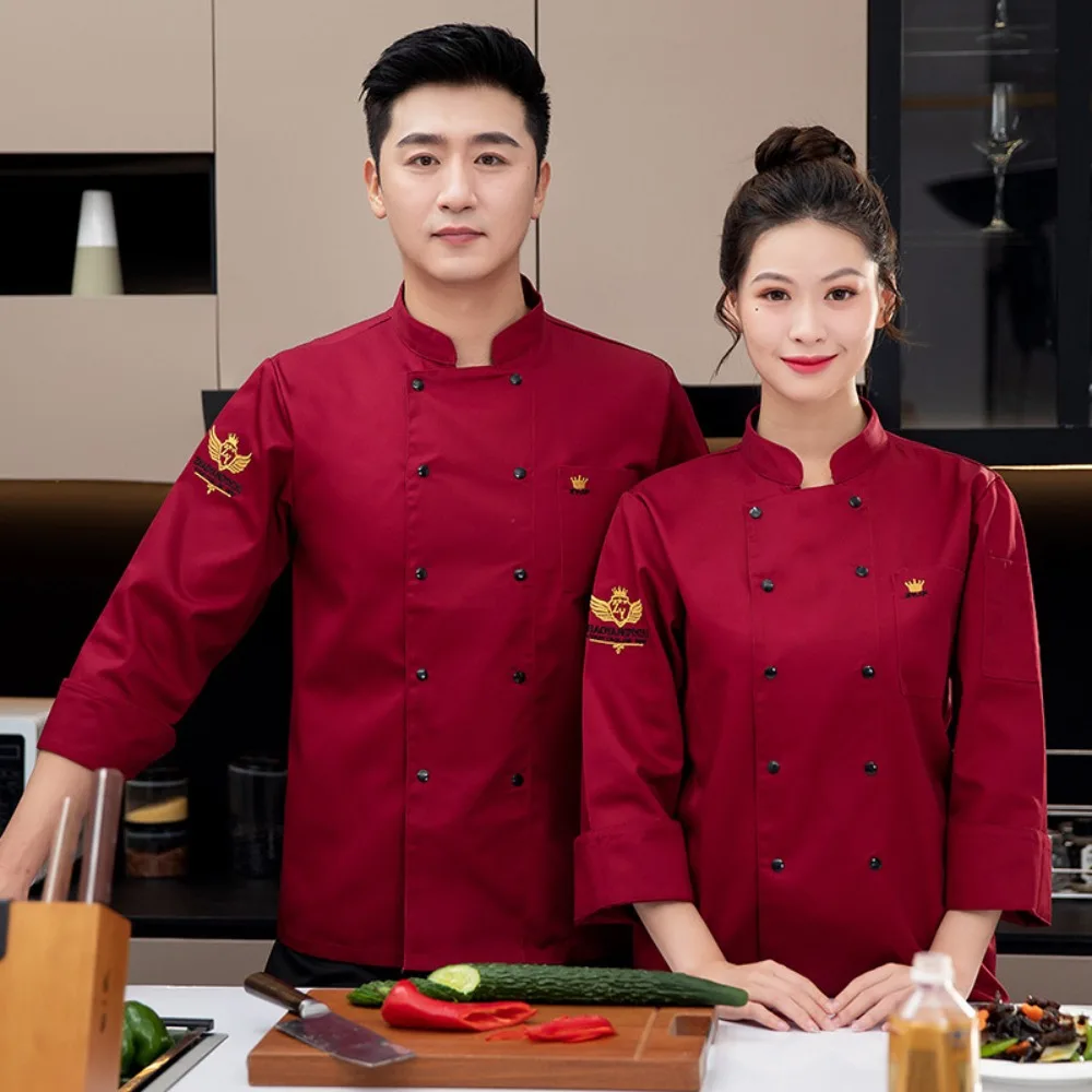 ملابس الشيف بأكمام طويلة، ملابس العمل في مطبخ الفندق، ملابس المطاعم، ملابس العمل بأكمام قصيرة، مقصف المطاعم