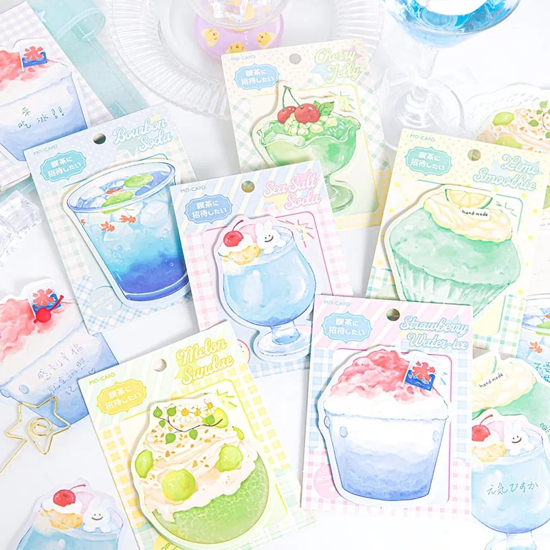 24pcs/lot Creative Fruit Drinks Memo Pad N Times Sticky Notes Kawaii Notepad Stationery Gift Planner Post School Supplies