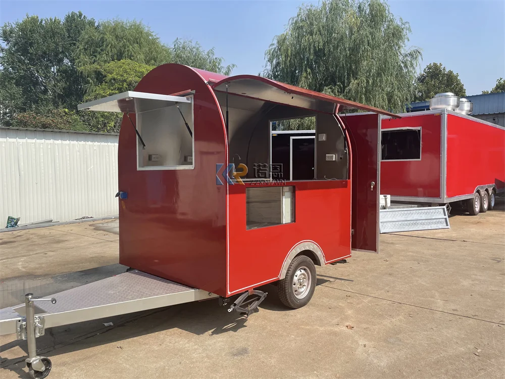 Street Food Trailer Mobile Restaurant Snack Pizza Kiosk Custom Fully Catering Equipments Food Truck Van Coffee Ice Cream Cart