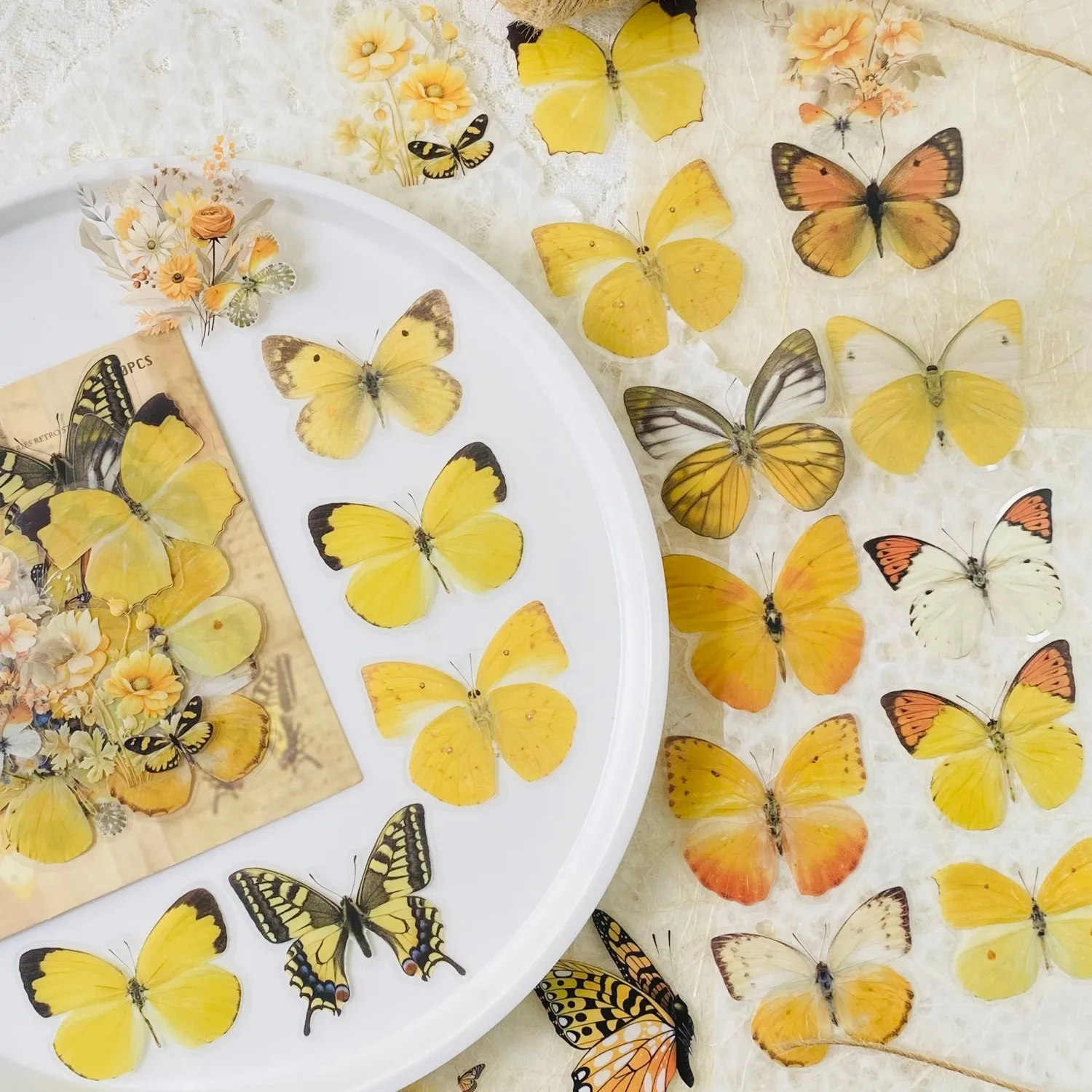 Journamm 40 قطعة ET ملصقات الفراشة لوازم سجل القصاصات مواد حساب اليد الإبداعية الديكور ملصقات صناعة يدوية مجلة غير المرغوب فيه #5