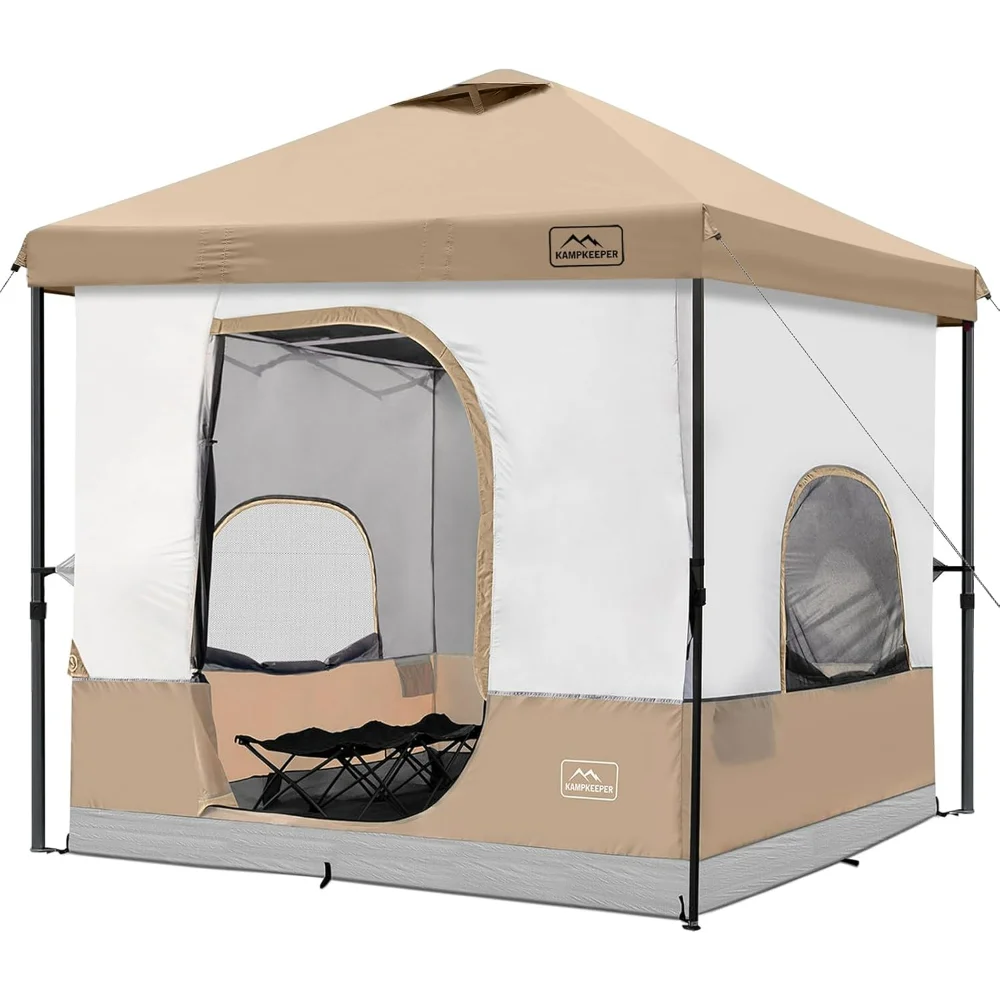 6 Person Camping Tent, 10x10 Pop Up Canopy Tent with Campings Cube,Converts 10'x10' Straight Leg Canopy into Camping Inner Tents