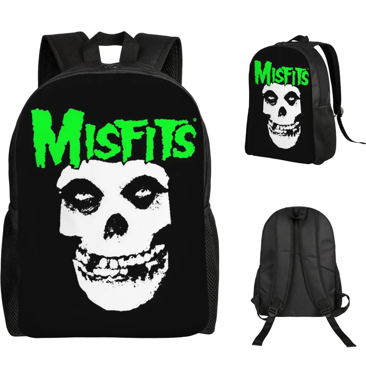 

Misfits Skull Студенческий рюкзак Школьная сумка Походный дорожный рюкзак для мужчин и женщин Модная сумка для книг Сумки на плечо