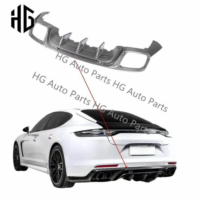 For Porsche Panamera 971 High Real Carbon Fiber Car Rear Bumper Diffuser Splitters Spoiler Back Lip Car Accessories Body Kit