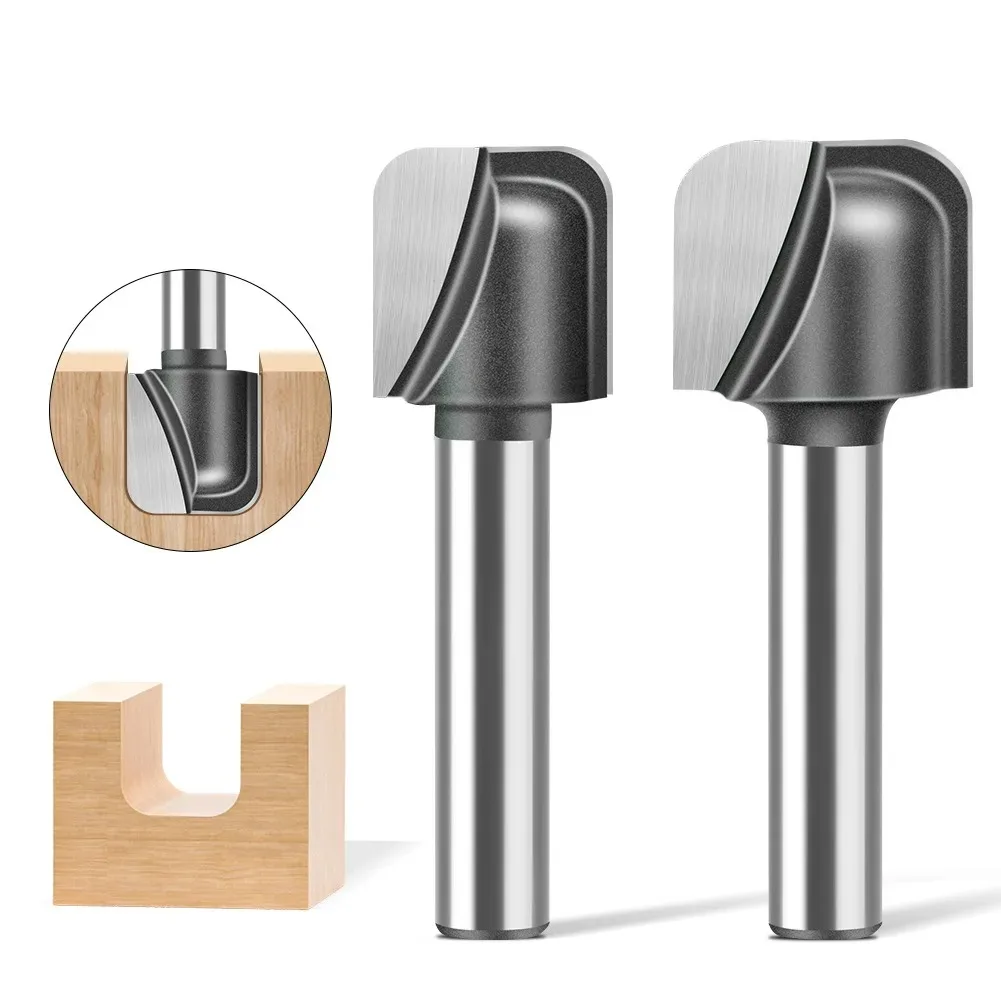 1pc 1/4“ 6MM Shank Double Arc Round Bottom Router Bit Slotting Cutter Engraving Machine Trimming Machine Cutter Woodworking Tool