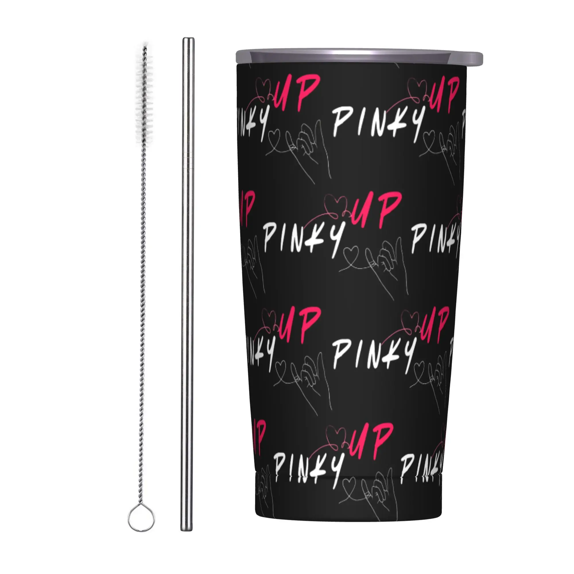 Vaso Térmico de Acero Inoxidable Katseyes Pinky Up 2026, Taza Portátil para Bebidas Frías, Tazas de Playa