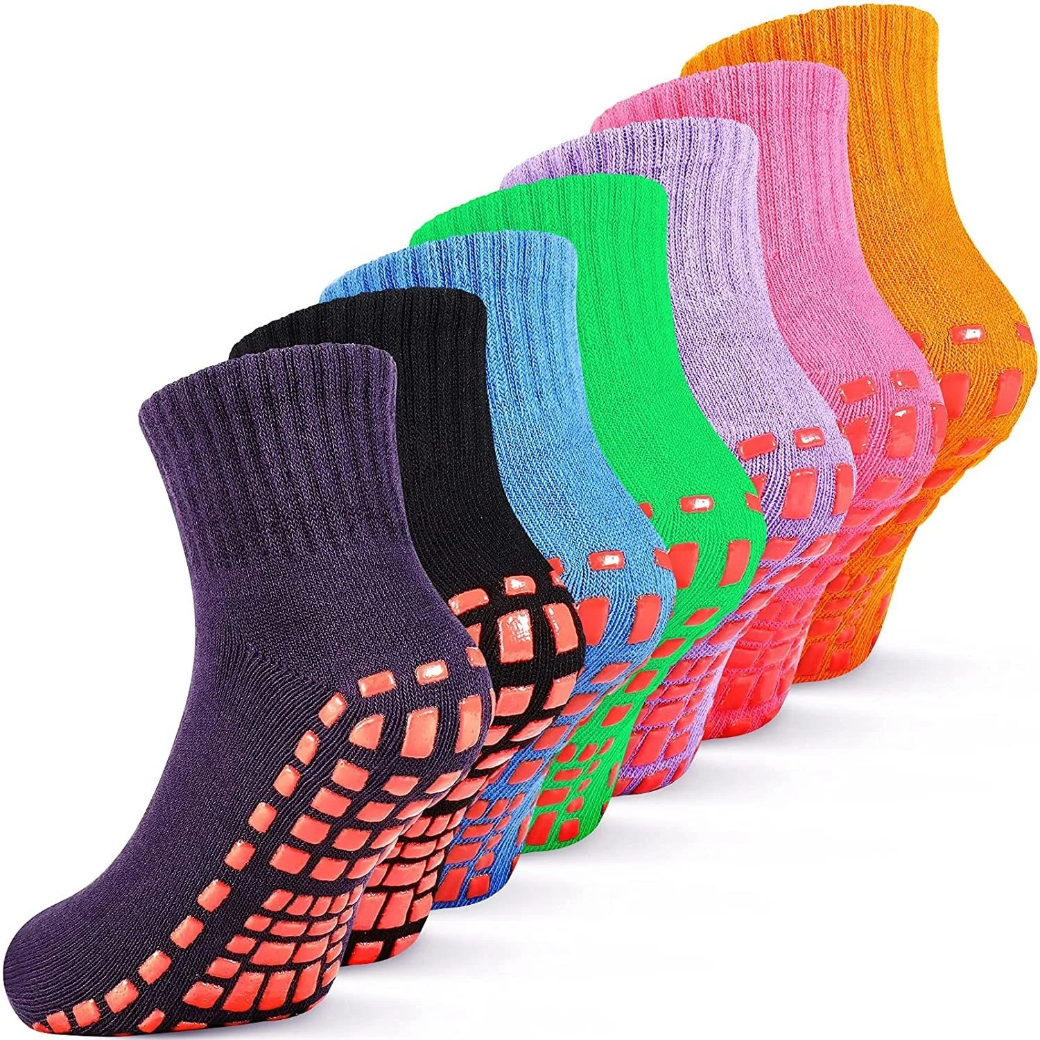 Grips Trampoline Socks Socks Non With Slip Yoga Women Anti-Skid Socks Sticky Grippers Socks For Pilates Ballet Barre Yoga