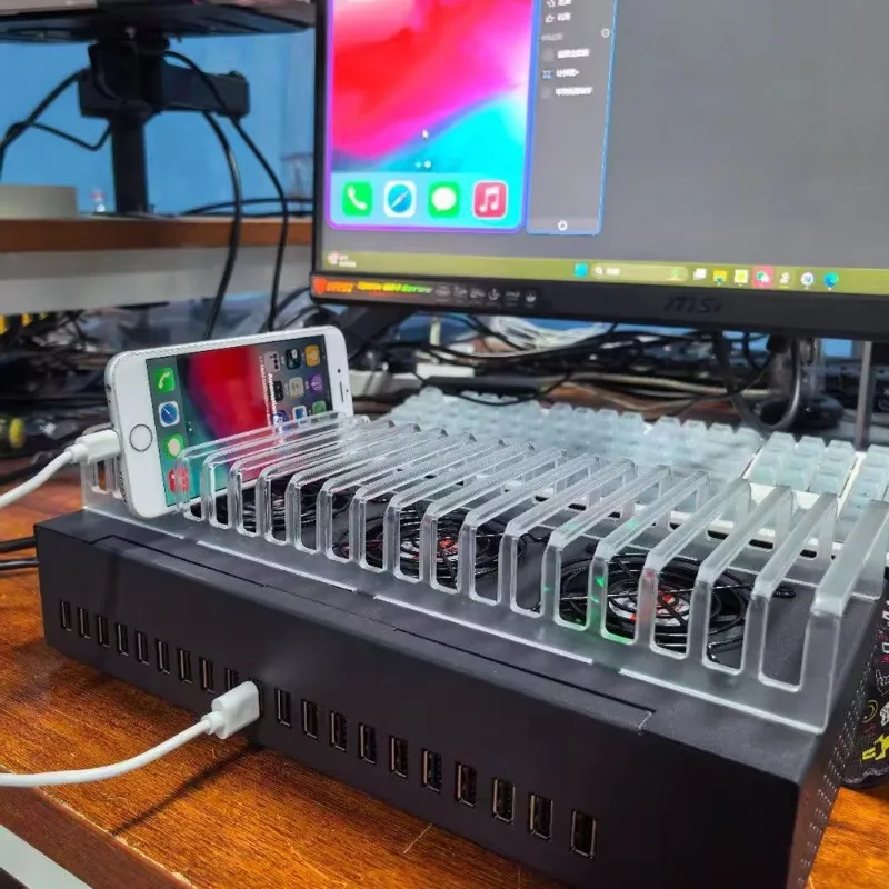 20-Port USB Hub for Mobile Farmhouse Boxes, Computer Screen Mirroring and Music Production