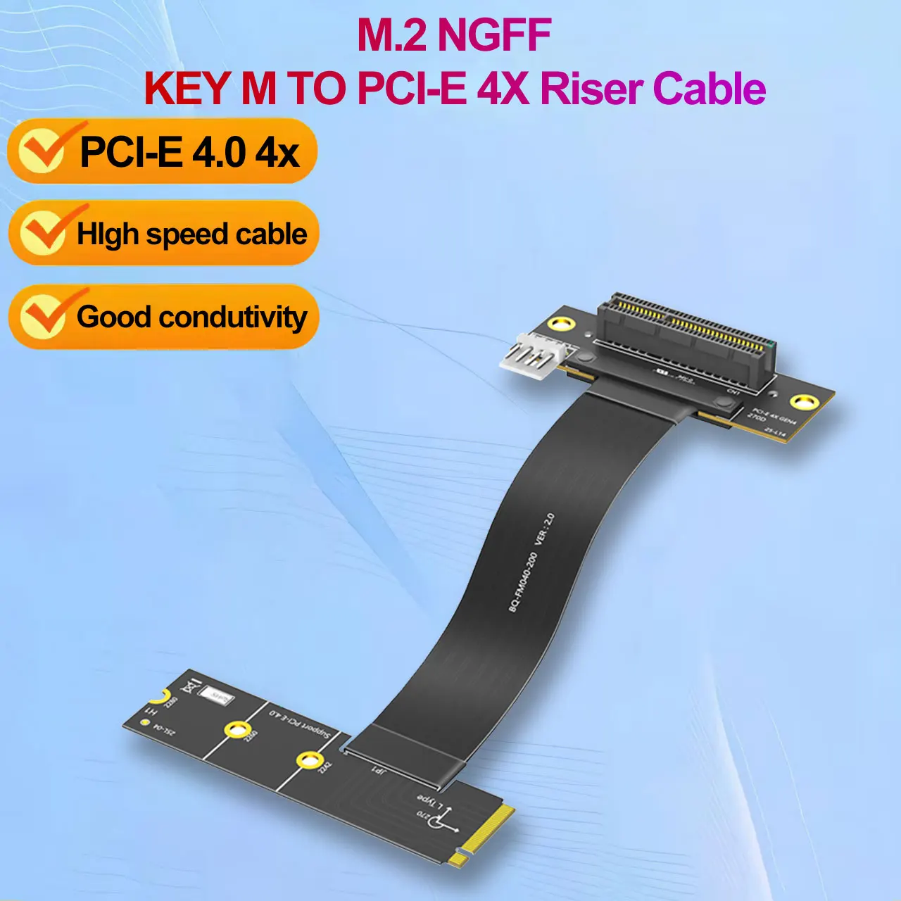 

Карта адаптера PCI-E 4.0 4X — M.2 Key M 270 градусов M.2 Key M 4.0 — PCI-e 4.0 4X Удлинительный высокоскоростной кабель для настольного ноутбука