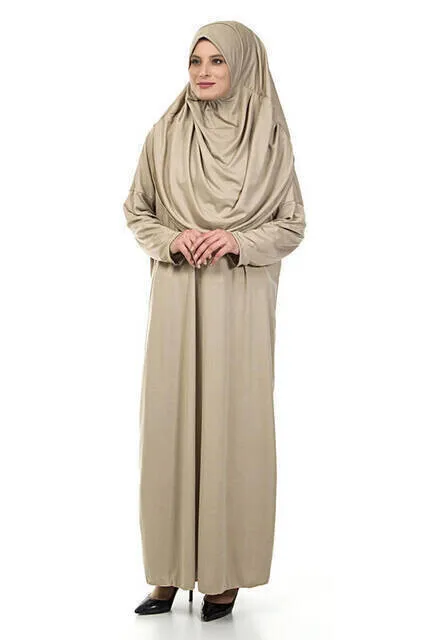 IQRAH One-Piece Prayer Gown-Mink-5015 and Prayer Rug and Zikirmatik-Triple Suit