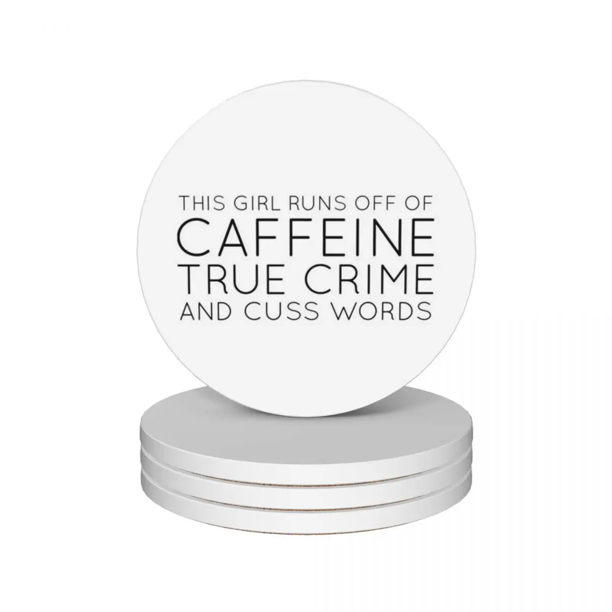 

Caffeine and True Crime Ceramic Coasters (Set of 4) holder ceramic custom Coasters