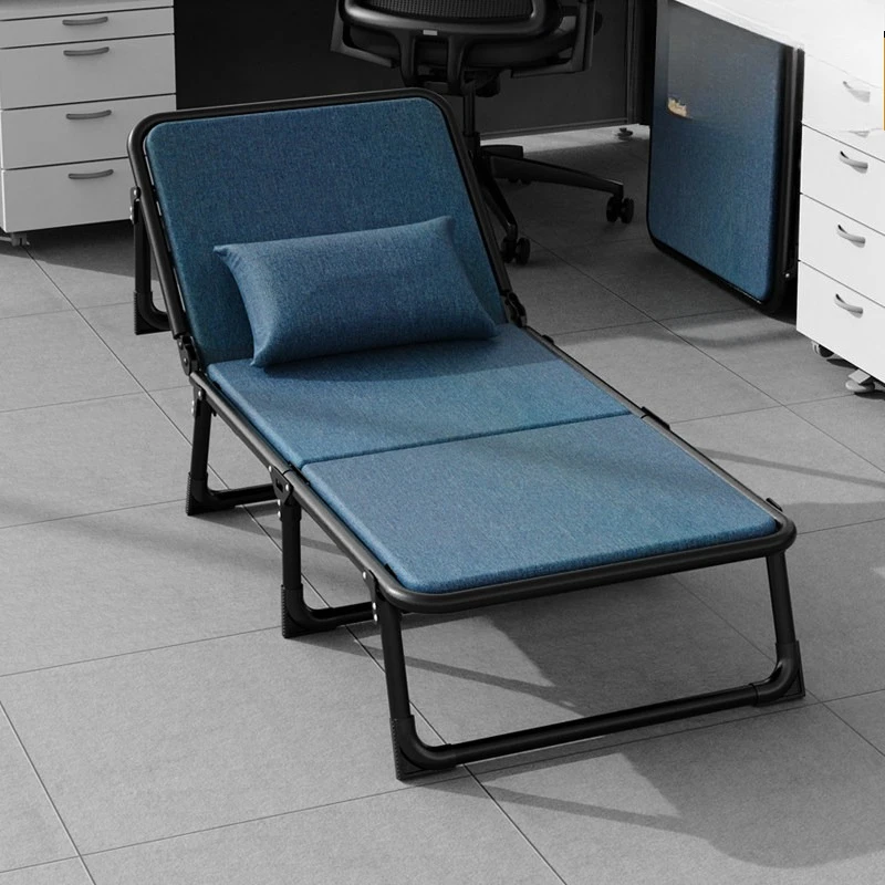 Portable Folding Bed for Office Nap Hardboard Lumbar Support Recliner Hospital Care Chaise Lounge Break Sleeping Essential Chair