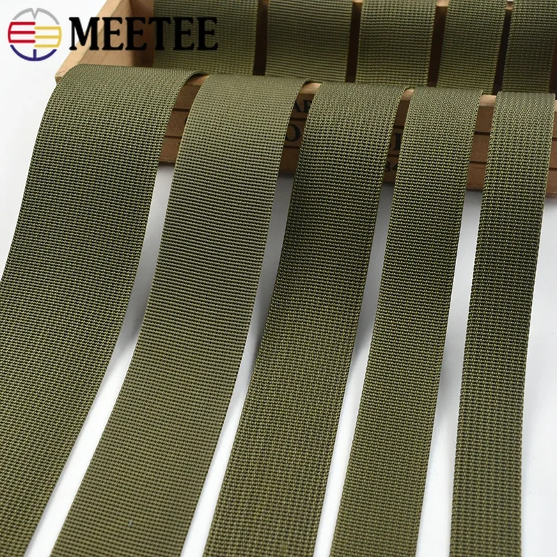 1-10M Cotton Webbing Strap Canvas Polyester Ribbon Armygreen Safety Belt Sling Knapsack Straps Sewing Bias Binding Accessories