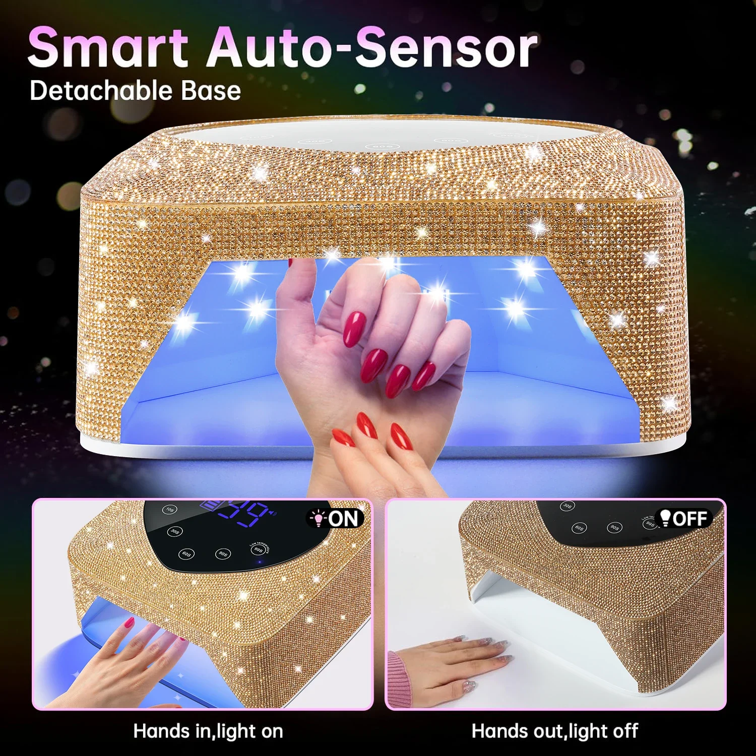 Lámpara de secado de uñas LED UV, 30LED, lámpara profesional recargable para curar esmalte de Gel de uñas con Sensor automático, salón de manicura