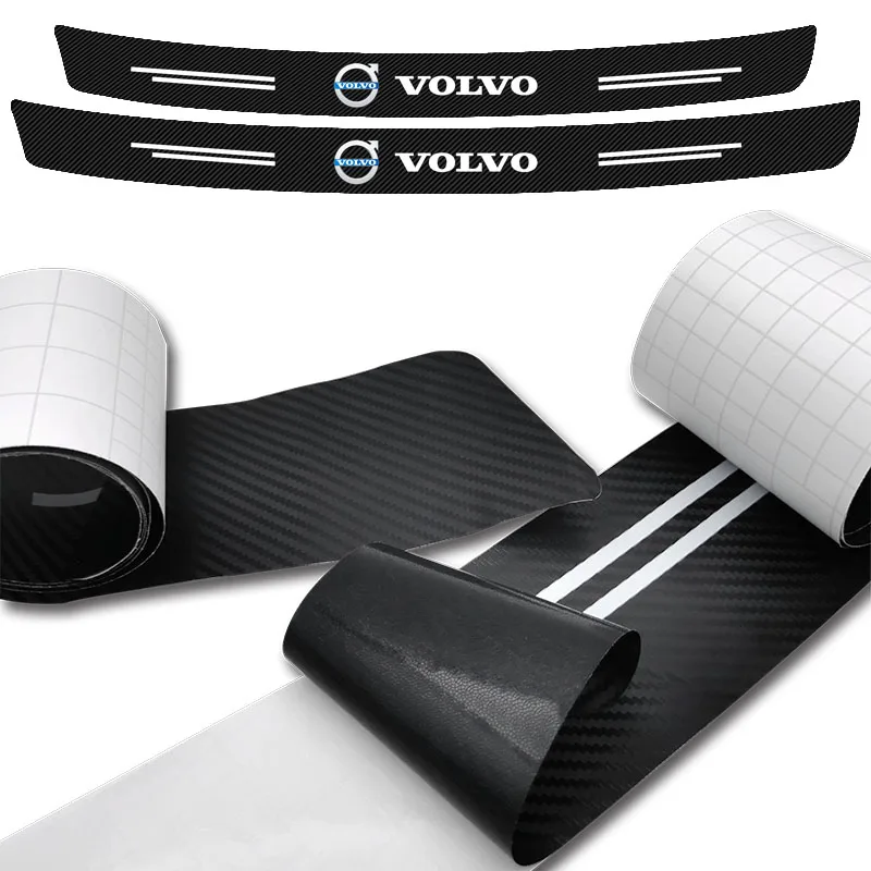 Car Rear Bumper Protector Sticker Carbon Fiber Car Tail Trunk Guard Accessorie For Volvo Xc90 S60 Xc60 Xc70 Xc90 Fh V50 S40 C30