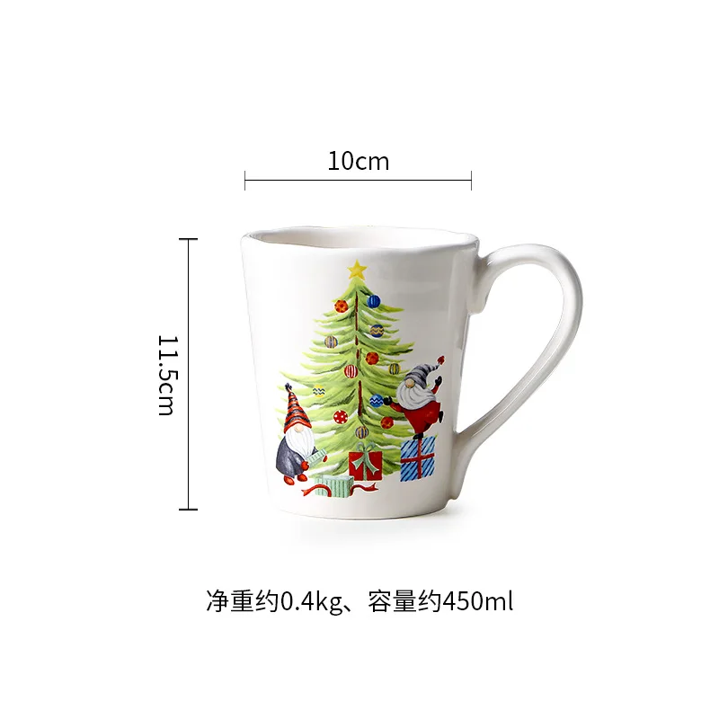 Amerikaanse keramische creatieve kerstbord met onderglazuurkleur, platte ronde bord voor huishoudelijk gebruik, dim sum decoratief bord