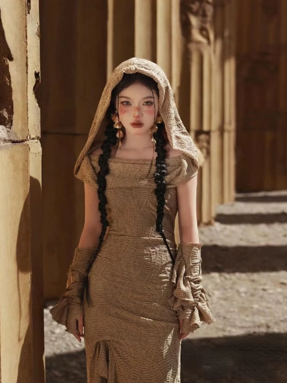 

Новинка! Этнический модный женский костюм для фотосессий в стиле «Пустынная принцесса». Праздничное платье для сцены из полиэстера.