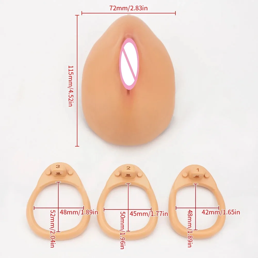 BDSM 3D Printing Simulation Clitoral Labia Chastity Cage Male Cock Cage Set Lightweight Chastity Belt Adult Sex Toys for Men